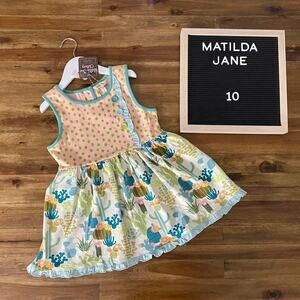 NWT Matilda Jane Dream Chasers Sleeveless Cactus Sunrise Top Peach Blue Green 10